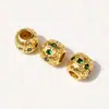 Contas Cilíndricas de Cobre Banhado a Ouro com Contas Espaçadoras de Zircônia para Joias de Colar e Pulseira Acessórios DIY Fornecimento Atacado