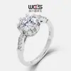 Anillo de Plata con Moissanita Color D Anillo de Dedo Clásico de Plata de Ley S925 Incrustado con un Solo Diamante Buscando Anillo de Boda Forma de Corazón Moderno Sencillo Mujer