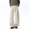 Pantalones de trabajo de algodón puro deconstruidos estilo americano para hombre, pantalones casuales vintage lavados para primavera y otoño, pantalones holgados rectos de pierna ancha para hombre