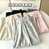 Pantalones Anchos Suaves y con Caída para Mujer, Nuevo Estilo Otoño, Cintura Alta, Holgados, Pantalones de Terciopelo Arroz Pegajoso, Estilo Perezoso, Para Personas Bajitas, Pierna Recta