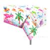 ZB209 Mantel desechable de PE para fiesta, dinosaurio rosa de Amazon 130 * 220cm