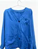 Jaqueta Cardigan Estilo Linho Japonês Feminina Solta Tamanho Grande Fina Camada Externa Top de Algodão e Linho Casual Versátil Três Botões