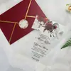 Convites de Casamento com Impressão UV em Acrílico, Convites com Estampagem Dourada em Acrílico, Convites de Casamento, Cartões de Menu em Plexiglass, Casamento