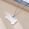 Collar de hueso de perro de acero inoxidable nuevo al por mayor de fábrica, colgante de acero de titanio de metal liso con personalidad, accesorios que no se decoloran