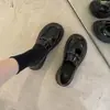 Zapatos de cuero para mujer de estilo británico con suela gruesa, nuevos zapatos Mary Jane franceses estilo japonés JK para otoño de 2026, mocasines negros.