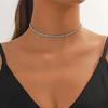 Fuente transfronteriza de collar de cadena de personalidad de circón simple europeo y americano, cadena de clavícula, moda, gargantilla exagerada, cadena para el cuello en conjunto, mujeres