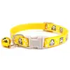 Collar estampado de pata de mascota de 1 cm Moda Gato perro pequeño con Campana accesorios de tracción ajustable exterior anti-pérdida