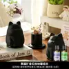 Difusor de aroma fofo de gatinho preto, ornamento de cristal, fragrância de cristal sem chama para interior de casa, de longa duração