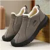Zapatos de Algodón con Forro de Terciopelo de Invierno Suela de Goma Botas de Algodón para Exteriores Slip-on A prueba de Viento a Prueba de Lluvia a Prueba de Nieve Zapatos de Papá Botas de Nieve Hombres