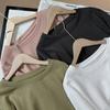 Estilo de Estilo Japonés ~ Camisa de Alta Calidad y Fácil de Usar con Mangas Cómodas y Pulóver de Cuello Redondo Bajo Alto Camiseta Casual de Manga Larga Camiseta Interior para Mujer