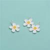 Colgante de Flor Sonriente con Gota de Pegamento Plata Esterlina S925 Rocío Blanco Mismo Colgante Collar DIY Cadena Clavicular Accesorios Colgante