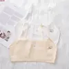 Top Cropped Colete para Meninas 7-10-14 Anos Bandeau Algodão Puro Alças Roupa Íntima Respirável Camada Dupla Estilo Fofo Roupa Íntima para Puberdade