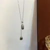 Colar Pingente Minimalista Gota d'Água, Corrente de Suéter Simples e Sofisticada Coreana, Acessório Versátil de Moda de Nicho para Outono e Inverno