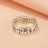 Nuevo Estilo Transfronterizo Europeo y Americano Tú Perteneces entre las Flores Silvestres Anillo Sencillo de Diente de León