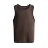 Camiseta Básica Lisa Masculina Slim Fit Gola Redonda Ombro Estreito Sem Manga Verão Tendência Ins