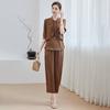 Vestido de primavera para madres con temperamento, estilo nacional, nuevo traje de estilo chino, top y pantalones finos para mujeres de mediana edad y mayores, de dos piezas que combinan con todo, estilo occidental