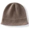 Novo chapéu acolchoado 100% caxemira pura, um gorro de tricô versátil para homens e mulheres, perfeito para se aquecer e proteger contra o frio no outono e inverno