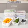 Caixa de dupla camada para drenar e conservar, segura para geladeira, hermética, recipiente de plástico para armazenamento de alimentos na cozinha, de grau alimentício, caixa retangular para frutas, atacado