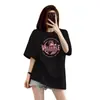 Camiseta de Manga Corta para Mujer de Alta Gama Color Gris Oscuro, Nuevo Estilo Verano 2025, Algodón Puro, Top Holgado Estilo Europeo Oversize, Camiseta de Moda
