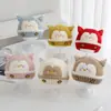 Otoño Invierno Dibujos Animados Monstruo Pequeño Parche Suéter para Niños Gorro Orejas Puntiagudas Gorro de Color Contrastante Unisex Lindo Frío