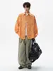 Camisa a cuadros de estrella naranja dopamina de manga larga para hombres y mujeres, nuevo estilo de alta costura de otoño, camisa casual fresca y holgada