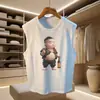 Camiseta sin mangas de algodón impresa de marca nueva y moderna para hombre, verano 2026, holgada, chaleco deportivo casual