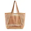 Bolsa de Praia Grande de Rede Férias na Costa Bolsa Tote de Mão Ombro Único Armazenamento de Brinquedos Roupa de Banho Bolsa de Praia Grande Capacidade