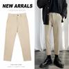 Pantalones de traje de verano para hombre, pantalones hasta los tobillos para hombre, pantalones de traje pequeños casuales de corte entallado, pantalones de traje Dape de moda de estilo coreano.