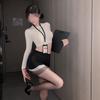 Lingerie Sexy Desejo Puro Secretária Ol Apertada Transparente Pijama Sexy Uniforme Boate Professora Vazada Transparente Saia de Quadril