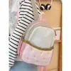 Dropshipping 2026 Modelo Nuevo Mochila Infantil con Bloques de Color, Bordado de Manzana Linda, Mochila Ligera de Viaje