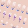 Parche de uñas para manicura uña almendrada niña lazo blanco moda comercio exterior estilo lujo ligero ventas directas de fábrica