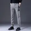 Nuevos Pantalones Casuales para Hombre Otoño/Invierno 2026, Pierna Recta, Elásticos, Corte Delgado, Modernos, Versátiles, Pantalones Largos, Cálidos y Engrosados