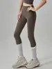 Pantalones de yoga de cintura alta para mujer, pantalones deportivos de verano para correr, pantalones profesionales de tiburón para Pilates y fitness, leggings exteriores con sensación de desnudez