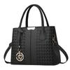 [Bolsa Feminina com Borda Bordada] Nova Moda 2025 Bolsa de Mão Casual Couro Macio Fio de Bordado Bolsa para Mãe de Meia-Idade Bolsa Feminina Transfronteiriça