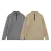 Suéter de punto grueso para hombre color avena, diseño de trenzas, cuello alto, estilo pullover holgado, estilo moderno de otoño/invierno para hombre