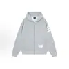 Sudadera con Capucha y Cremallera Corta de Tres Rayas para Otoño 2026 para Hombres y Mujeres, Chaqueta Holgada Estilo Coreano para Personas Petitas