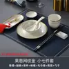 Suprimentos para Hotel Conjunto de Louças com Borda Dourada Cerâmica Restaurante Estilo Chinês Novo Tigela, Prato, Colher, Xícara Conjunto de Quatro Peças com Texto Impresso