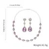Brincos e Conjunto de Colar Simples e Fashion com Gota de Água Cravejada de Diamantes Corrente Vintage para Clavícula Luxo Acessível Colar de Alta Qualidade