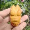 Sandalia Creativa de Sándalo Dorado con Mango de Pezuña de Cerdo, Artesanía Decorativa de Regalo de Madera Maciza, Rastrillo de Dinero Adorno de Pezuña de Cerdo