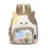Mochila Infantil de Gato de Dibujos Animados, Mini Mochila Escolar de Jardín de Infancia con Contraste de Color, Mochila Ligera de Nailon para Viajes de Bebé