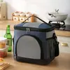 Bolsa térmica para almoço com blocos de cor, estilo patchwork, de um ombro só, transversal, bolsa de mão para cosméticos e artigos de higiene pessoal, bolsa lancheira para piquenique e bolsa para armazenamento de alimentos