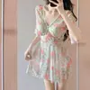 Nuevo Traje de Baño de una Pieza Tallas Grandes para Mujeres, Niñas Tallas Grandes, Vacaciones en Aguas Termales, MM Tallas Grandes, Conservador, Cubre el Cuerpo, Traje de Baño Estilo Coreano al por Mayor