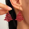 Pendientes de aleación con diseño de alce y copo de nieve, de estilo europeo y americano, con dibujos creativos, para Navidad.