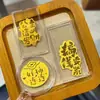 Oro Puro 999 Oro 2mg Pegatinas para Teléfono que Atraen la Fortuna Regalos de Año Nuevo Regalos de Empresa Venta al por Mayor Tarjeta de Oro Pegatinas para Refrigerador Regalos