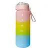 Copo de Chá Colorido Gradiente 1000ml Transfronteiriço com Filtro Copo de Plástico Copo de Água Esportivo Fosco Bolsa Espacial Venda por Atacado