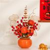 Pote de Caqui DIY Balde da Fortuna Enfeites Flores Artificiais Sala de Estar Mesa de Jantar Inauguração de Casa Caqui Desejoso Arranjo Decorativo Suprimentos
