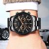 Reloj de cuarzo deportivo para hombre LIGE de comercio exterior, resistente al agua, con correa de acero, doble esfera, multifunción, reloj de pulsera de negocios