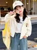 Chaqueta de punto con capucha para niña 2026 Otoño Nueva Moda Coreana Chaqueta Celebridad de Internet Ropa Infantil Abrigo Tendencia