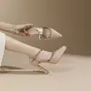 Sandalias de Plataforma Impermeables con Tacón Grueso, Moda, Punta Cerrada, Versátiles, Elegantes, Cómodas, Nuevo Color Nude, Tacones Súper Altos para Mujer 2025