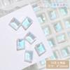 Celebridade da internet retangular ângulo reto cristal de rocha diamante manicure 8 * 10mm cubo de gelo grande fundo pontiagudo vidro colorido cristal diamante joia para unha